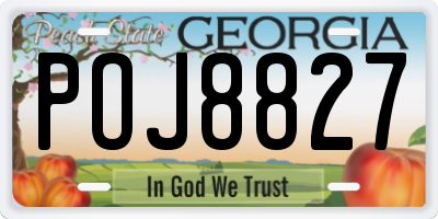 GA license plate POJ8827