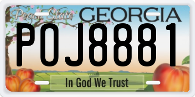 GA license plate POJ8881