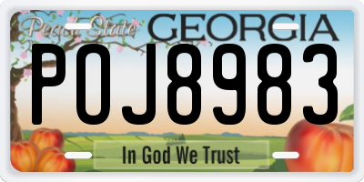 GA license plate POJ8983