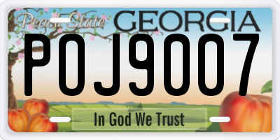 GA license plate POJ9007