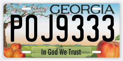 GA license plate POJ9333