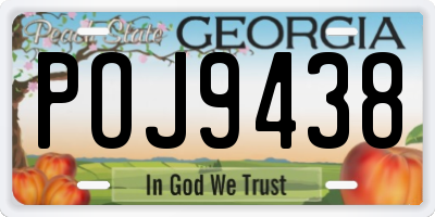 GA license plate POJ9438