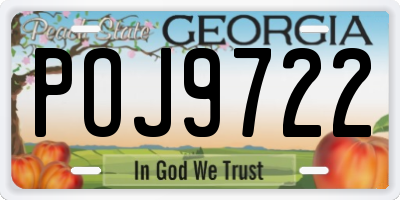 GA license plate POJ9722