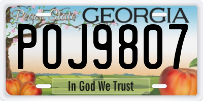 GA license plate POJ9807
