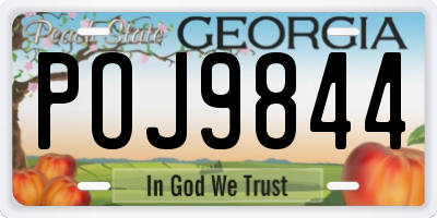 GA license plate POJ9844