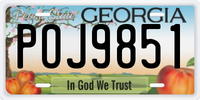 GA license plate POJ9851
