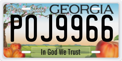 GA license plate POJ9966