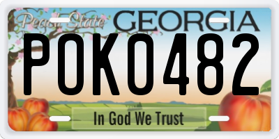 GA license plate POK0482