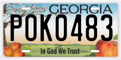 GA license plate POK0483