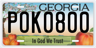 GA license plate POK0800