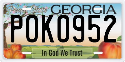 GA license plate POK0952