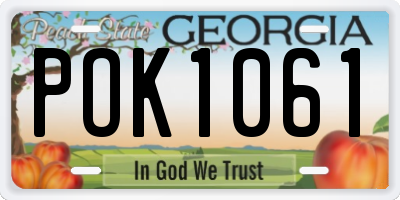 GA license plate POK1061