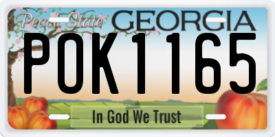 GA license plate POK1165