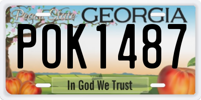 GA license plate POK1487