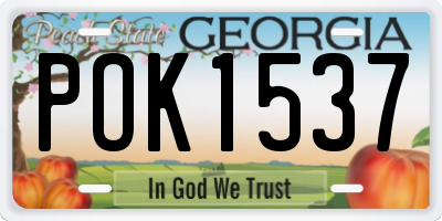 GA license plate POK1537