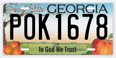 GA license plate POK1678
