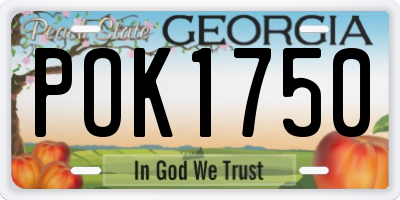 GA license plate POK1750