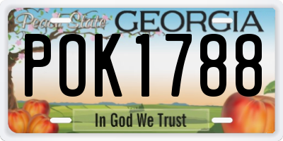 GA license plate POK1788