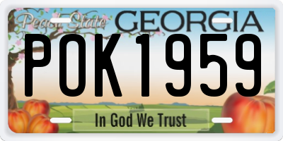 GA license plate POK1959