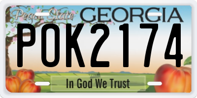 GA license plate POK2174