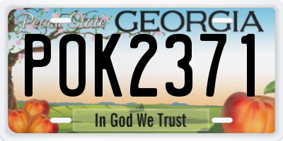 GA license plate POK2371