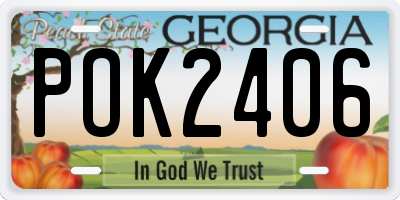 GA license plate POK2406