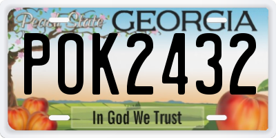 GA license plate POK2432