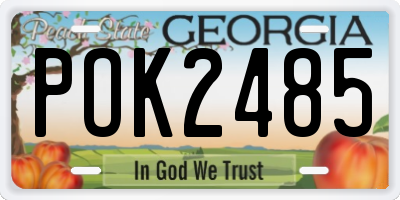 GA license plate POK2485
