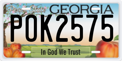GA license plate POK2575