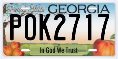 GA license plate POK2717