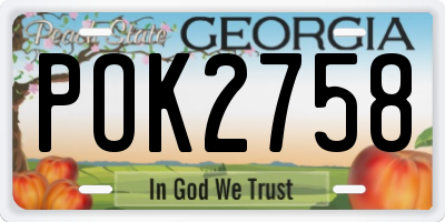 GA license plate POK2758