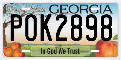GA license plate POK2898