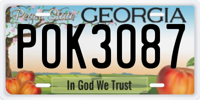 GA license plate POK3087