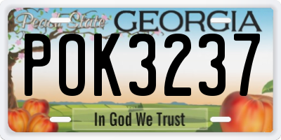 GA license plate POK3237