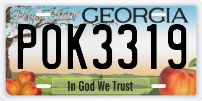 GA license plate POK3319