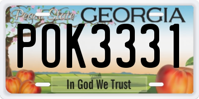 GA license plate POK3331
