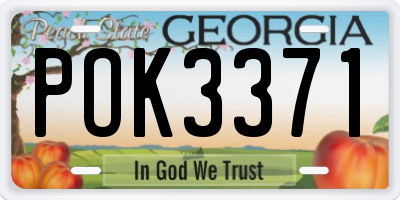 GA license plate POK3371
