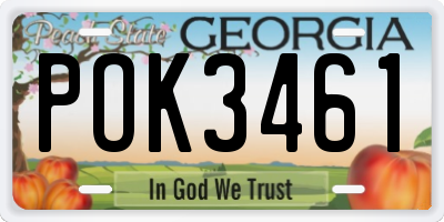 GA license plate POK3461