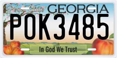 GA license plate POK3485