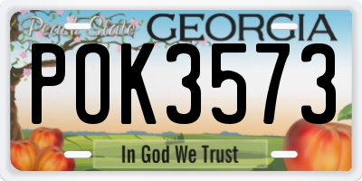 GA license plate POK3573