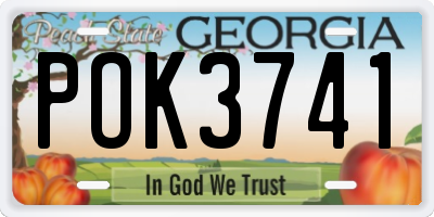 GA license plate POK3741