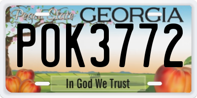 GA license plate POK3772
