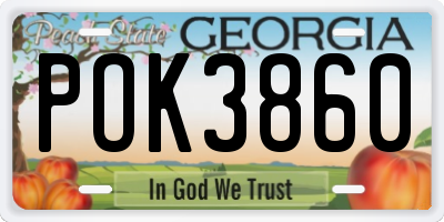 GA license plate POK3860