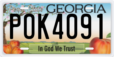GA license plate POK4091