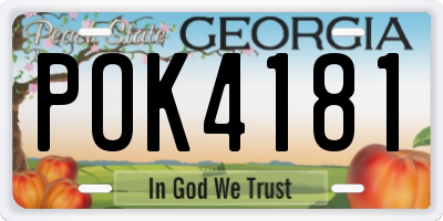 GA license plate POK4181