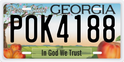 GA license plate POK4188