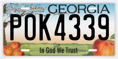 GA license plate POK4339