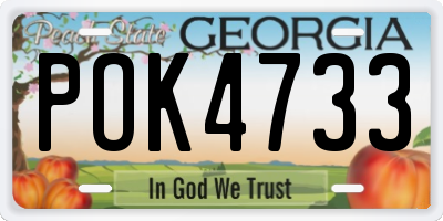 GA license plate POK4733