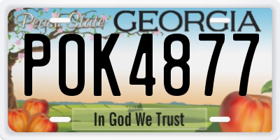 GA license plate POK4877