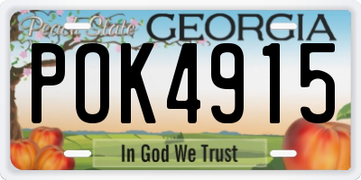 GA license plate POK4915